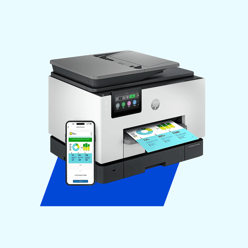 HP OfficeJet Pro 9135e Wireless All-in-One Color Inkjet Printer, print, scan, copy, fax, duplex, best for office, 3-mo free Instant Ink, AI-enabled
